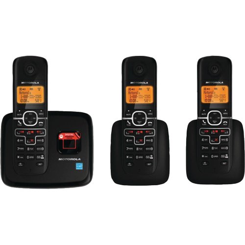 Motorola DECT 6.0 Enhanced Cordless Phone with 3 Handsets and Digital Answering System L703