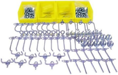 Triton TPB2-83 Two Tempered Wood Pegboards 24 Inch W x 48 Inch H x 1/4 Inch D with 79 pc. DuraHook Assortment, 4 Hanging Bins &amp; Wall Mounting Hardware (2 Box Set) by Triton Products