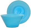 Colorful Art Glass Large Sky Blue Calder Bowl 4 3/4"H x 9 1/2"D