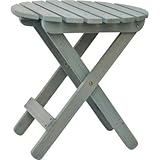 Shine Company Rustic Round Folding Table, Dutch Blue