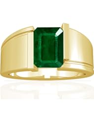18K Yellow Gold Emerald Cut Emerald Solitaire Ring