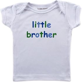 Luvable Friends Tee Top Little Brother, White 3-6 Months