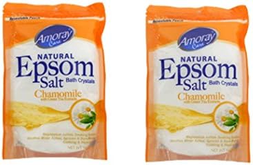 Amoray Care Bath Crystals Natural Epsom Salt , You Choice Sport Soak; Lavender; Foot Soak; Chamomiles or Assorted Packages (Chamomile 2pks)