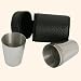 4 stainless steel drinking cups in leather case