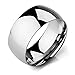Men's Wide 10mm Stainless Steel Band Ring Silver Polished Wedding Elegant
