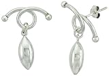 Sterling Silver Polished Drop Earrings 1 1/8 (28mm)
