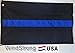 WINDSTRONG 3x5 FT (Double Sided) Deluxe Thin Blue Line Police Flag Fully (Sewn Stripes) SolarMax Nylon Reinforced Corners Black Finished Header Made in USA