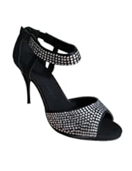 Shoes: HenryG Signature Series Womens Argentina Tango Sandals made from black Nubuck material - HGB-5719