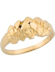 14k Yellow Gold Nugget Design Stylish Kids Ring