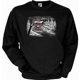Weihnachten Sweatshirt Schneemann Landschaft Wintermotiv: Winterlandschaft (Fb schwarz)
