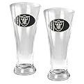 2 Pc Oakland Raiders Pilsner Glass Set - Clear