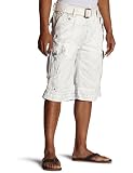 Jet Lag Men's Angelo S Zipper Cargo Short With Web Belt,Offwhite,33