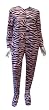 Pink Zebra Fleece Onesie Footie Pajama for women