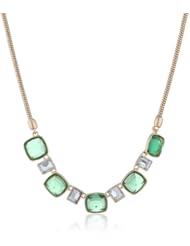 Anne Klein Gold-Tone Cushion Cut Frontal Necklace, 16"