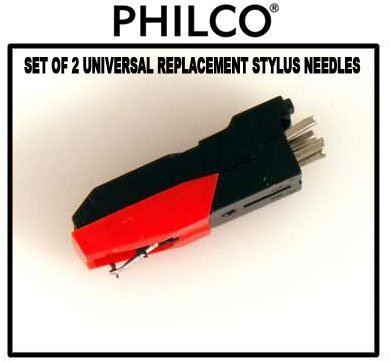 "Philco" Universal Turntable Replacement Stylus Needles (Set of 2)