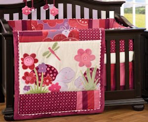 Plum Garden 6 piece Crib Bedding Set