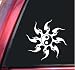 Tribal Sun Yin-Yang Vinyl Decal Sticker - White