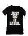 Haola Women's Summer Street Long t Shirt Just Do It Later Tee Printed Shirt Dress