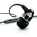 JLab Metal Wired Rugged Earbuds | Titanium 8mm Drivers | Universal Mic for iPhone & Android | Noise Isolation | Cable Clip | Extra Gel Tips | Black