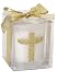 Votive Candle with Gold Cross Baptism, Christening Favors (Set of 6 Candles)