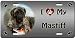 I Love My Mastiff License Plate