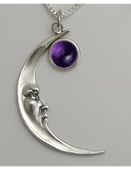 The Mystical Moon Pendant in Silver with Amethyst ...Jewelry Made in America