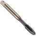 Dormer MTT-X E057 Powdered Metal Spiral Point Threading Tap, For Mild Steel, TiAlN Coated, Round Shank With Square End, Plug Chamfer