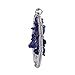 Zhenhui Christmas Gift Silver-tone Round Tree of Life Natural Stone Beads Pendants with One Hook DIY Multicolored Gravel Circle Charm Necklace 2'' in Diameter 9 Colors (Blue Gravel)