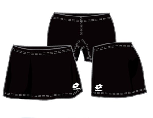 Lotto Tennisrock Uni Stretch G, Unisex - kinder, black