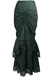 Gothic Long Fishtail Black Skirt 12/L - Victorian Skirt