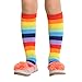 Angelina Unisex Kids Girls Boys Rainbow Striped Knee High Socks w/Non-Skid Bottom (1-Pair),#2540_1-3