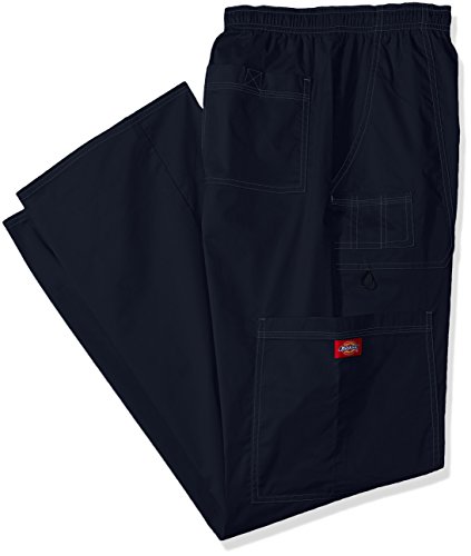 Dickies Men's Big and Genflex Contrast Drawstring Cargo Scrub Pant, Navy, XXX-Large/Tall