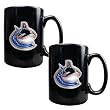 Vancouver Canucks 2pc Black Ceramic Mug Set - Primary Logo NHL Hockey