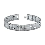 Tungsten Matte Finish Tilted Links Bracelet For Men
