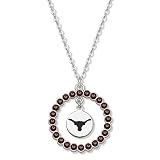 Univ. Of Texas Longhorns Necklace W/ Red Crystal Wreath