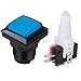 BQLZR Blue and Black 33 x 33mm Square Shape LED Illuminated Push Button Large Machinery 12V Switch Pack of 5