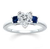 2.50 CT HEART DIAMOND W PRINCESS BLUE SAPPHIRE RING 18K 41FaMM3f7kL. SL160 2.50 CT HEART DIAMOND W PRINCESS BLUE SAPPHIRE RING 18K