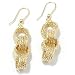 14K Gold Fancy Diamond Cut Quadruple Rolo Dangle Earrings