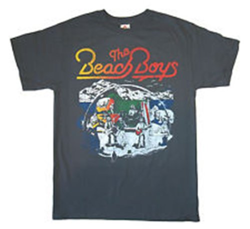 Beach Boys Live Drawing Distressed Charcoal Adult T-Shirt