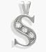 Ladies White Gold 0.06 tcw Diamond S Initial Pendant