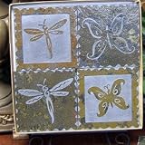 Dragonfly & Butterfly Natural Slate Coasters - Set of 4 - Perfect Gift!
