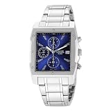 Pulsar Men's PF8339 Chronograph Square Blue Dial Stainless Steel Watch