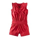 Tea Collection Girls 2-6X Flutter Fun Romper, Grenadine, 12