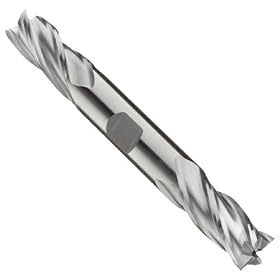 Niagara Cutter D400 High-Speed Steel End Mill, General Purpose, Uncoated (Bright), 4 Flutes, Double Square End, 1" Cutting Length, 1/2" Cutting Diameter