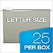 Pendaflex Reinforced Hanging File Folders, Letter Size, Gray, 1/5 Cut, 25/BX (4152 1/5 GRA)
