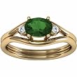 14K Yellow Gold Chrome Tourmaline and Diamond Ring