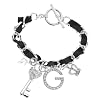 G by GUESS Silver-Tone Ribbon Charm Bracelet, SILVER