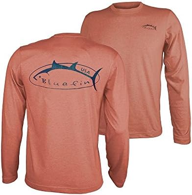 Bluefin Technical Tee Logo Long Sleeve Shirt - Coral - XL