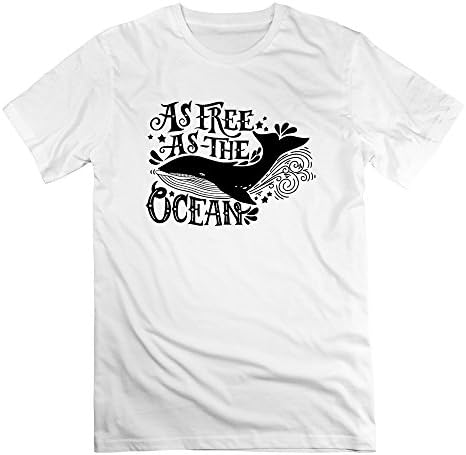 Men As Free As The Ocean Free Happy Whale Sea Animal Crew Neck T-Shirt