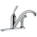 Delta 300-DST Classic Single Handle Kitchen Faucet with Integral Spray, Chrome